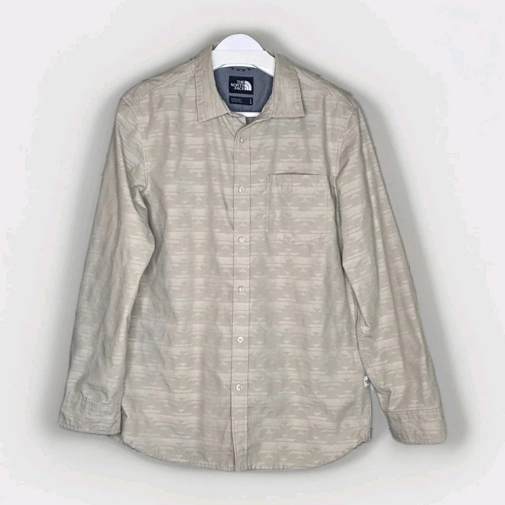 The North Face Long Sleeve Sub-Alpine California Basket Jacquard Shirt‎ Sz Large
